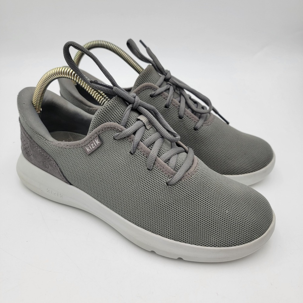 Kizik Men's Gray Knit Lace-Up Sneakers